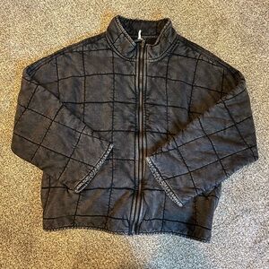 Free People Charcoal Puffer Jacket